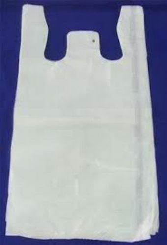 T-shirt bags 8 x 5 x 16 &#034; white plastic  shopping bags for sale
