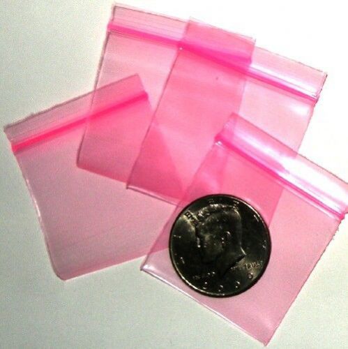 200 Pink 175175 baggies, 1.75 x 1.75 inch small ziplock bags