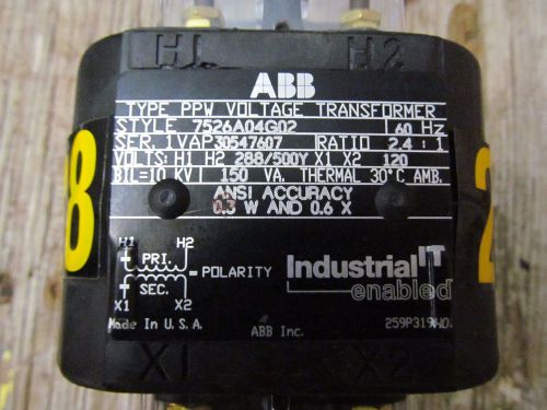 ABB 7526A04G02  288&#039;500Y  2.4:1   NEW Voltage transformer