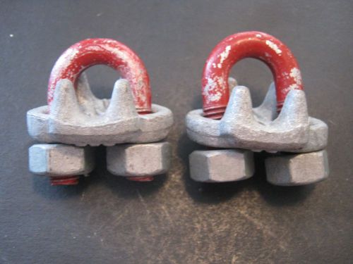 2-Crosby G-450 (Red-U-Bolt Clamps/Clips)  5/16&#034;  (NEW out of Package)