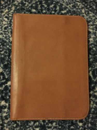 Ideal &amp; Co Tanned Leather Zipper Portfolio 16&#034; By 12&#034;