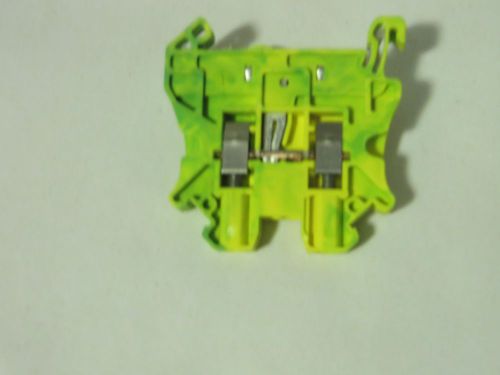 Phoenix Contact Yellow/Green 4MM Feed Through Therminal Blocks -  Pack 3