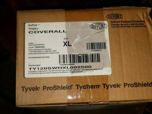 Collared Tyvek(R), White, Open, XL, PK25 TY120SWHXL002500