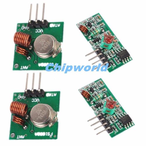 2sets 433mhz rf transmitter and receiver kit for arduino/arm/wl mcu raspberry pi for sale