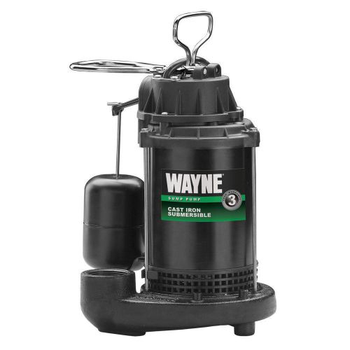 New wayne 1/3 hp cast iron electric submersible sump pump vertical float switch for sale