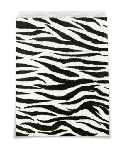 100 Zebra Print Gift Bags Merchandise Bags Paper Bags 6&#034;x 9&#034;