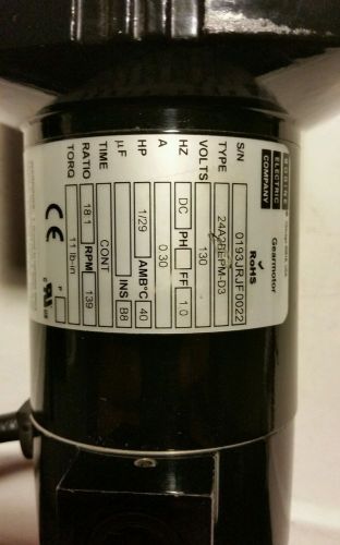 Bodine Electric Gear Motor 130 V 1/29 HP 139 RPM 24A2BEPM-D3