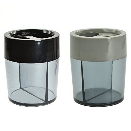 Cosmos ? 2 PCS Gray and Black Magnetic Top Paper Clip Dispensers Holders Boxes