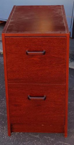 Nice Vintage Wood Veneer Filing Cabinet - Two Drawer - CHERRY FINISH -GD COND