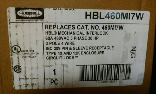 HUBBELL  disconnect 60A 3 Phase.  HBL460MI7W Receptacle, Interlock