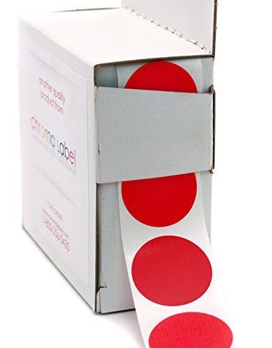 1&#034; Red Color-Code Dot Labels (Write On Surface) | Permanent Adhesive -