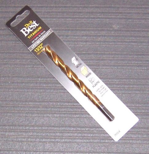 Do it best 351504 13/32&#034; titanium drill bit with 3/8&#034; reduced sank with 3 flats for sale