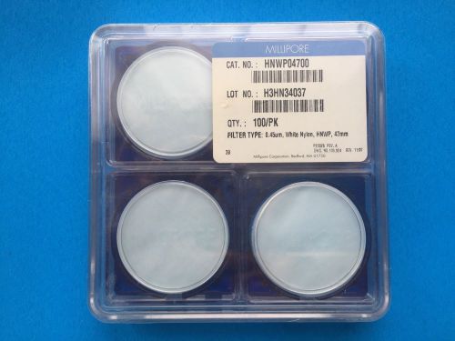 Millipore 0.45um, White Nylon 100/Pack --HNWP04700-- New