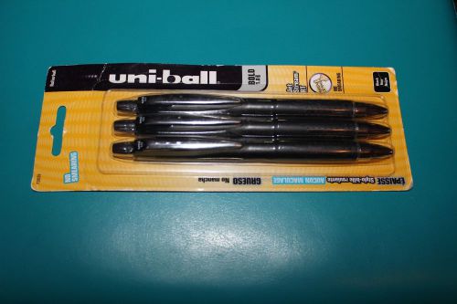 UNI BALL JET STREAM BOLD ROLLERBALL 1.0 MM NO SMEARING BLACK LOT OF 21 PENS