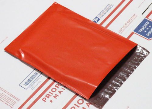 5 red 9x12&#034; poly mailers envelope shipping supplies shipping bags for sale