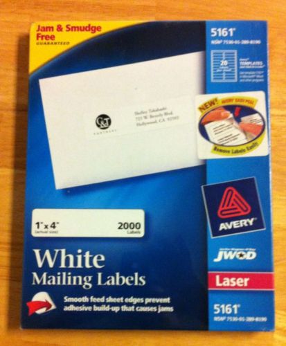 Avery Easy Peel White Mailing Labels for Laser Printers, 1 x 4 Inch, Box of 2000