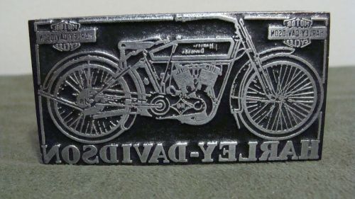 Rare vintage harley davidson motorcycle 1900&#039;s bike logo printing type block for sale