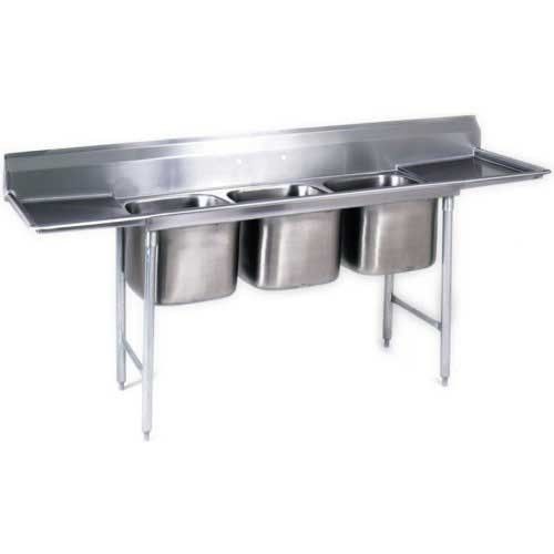 Eagle group 412-16-3-18, stainless steel commercial compartment sink with three for sale