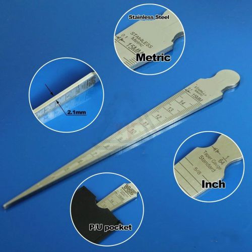 Genuine s/s taper gauge inspection gage slot width gap hole size meaure tools for sale