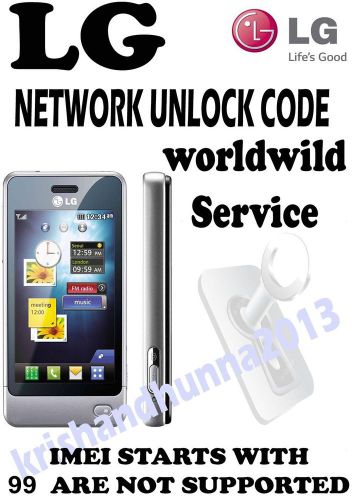 Lg at&amp;t usa lg lg cf360 clean imei and out of contract only network unlock pin for sale