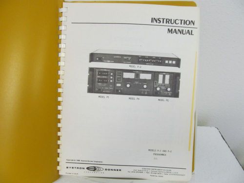 Systron-Donner P-1 and P-2 Programmer Instruction Manual w/schematics