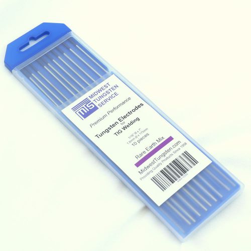TIG Welding Tungsten Electrodes Rare Earth Blend 1/16” x 7” (Purple) 10-Pack
