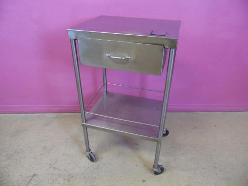 Medical Stainless Steel Mobile Utility Cart Stand with Drawer