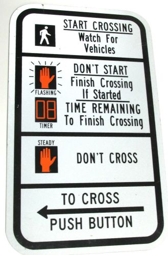 NEW .. Pedestrian Cross/Walk Metal Sign  (Left Arrow) ... VK-46