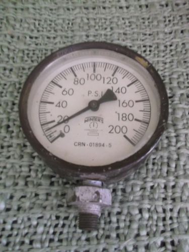 Vintage 4&#034; x 6&#034;  200 P.S.I. Winters thermogauge CRN-01894-5 Toronto