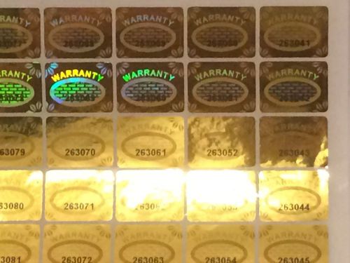 Warranty Void Hologram Tamper proof Labels 20mm x 15mm Security Stickers Gold