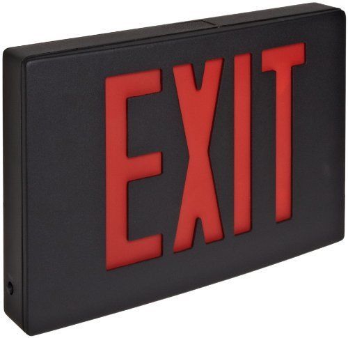 Morris products 73344 cast aluminum led exit sign, red letter color, black face for sale