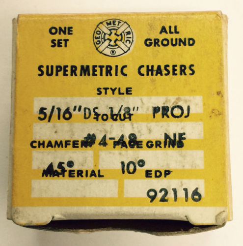 NEW Supermetric #4-48 Chasers for Geometric 5/16&#034; DS Die Head