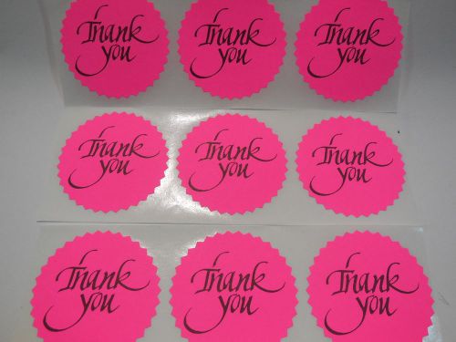 500 THANK YOU LABEL 2&#034;  NEON PINK THANK YOU LABELS 2&#034; STARBURST Thank You
