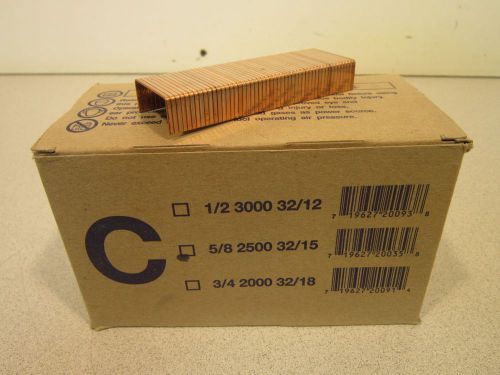 (1) Box of 2500 Clincher 5/8&#034; Staples, Copper, 1 1/2&#034; Wide, 5/8&#034; Long, Great Buy