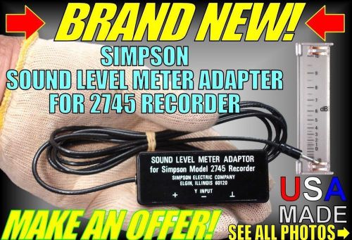 NIB NEW SIMPSON 22935 SOUND LEVEL RECORDER ADAPTER 2745 SPL METER GOERZ ELECTRO