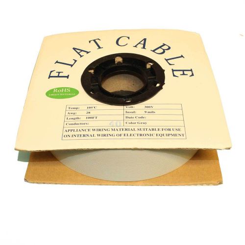 Flat Ribbon cable - 40 conductors - 100&#039; reel - ripable - Gray