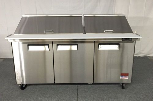 NEW MEGA TOP 72&#034; 3 DOOR SANDWICH PREP UNIT SALAD PREP TABLE 30 Pan 72 MEGATOP