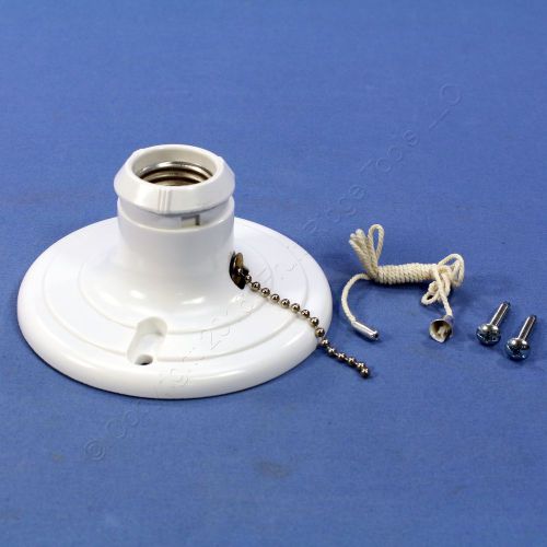 NIP Eagle 2-Piece Keyless Medium Lampholder Push Wire Socket Pull Chain S759W-CD