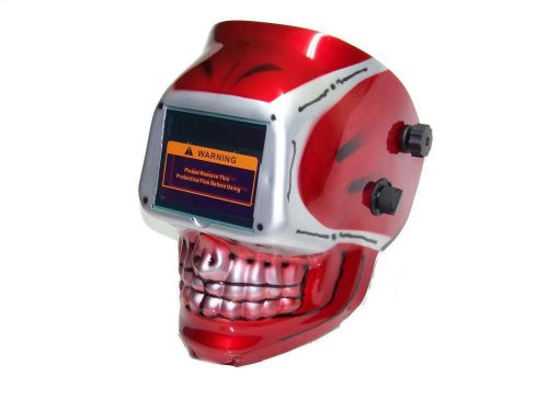 Red skull face welding helmet weld mask solar auto-darkening mig arc tig for sale