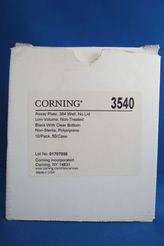 Pack/10 Corning 384 Well Assay Plates Black w/ Clear FB # 3540