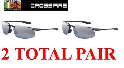 Crossfire ES4 2123 Safety Sunglasses With Black Frame Gray Lens  - 2 Total Pairs