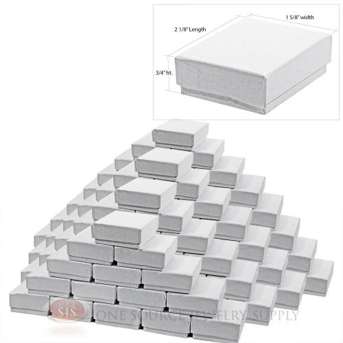 100 white swirl cardboard cotton filled jewelry gift boxes 2 1/8&#034; x 1 5/8&#034; x 3/4 for sale