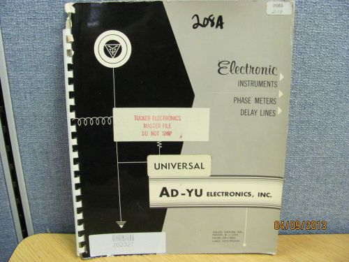 AD-YU MODEL 208A: Precision Phase Shifter Generator - Instruct Manual # 16412