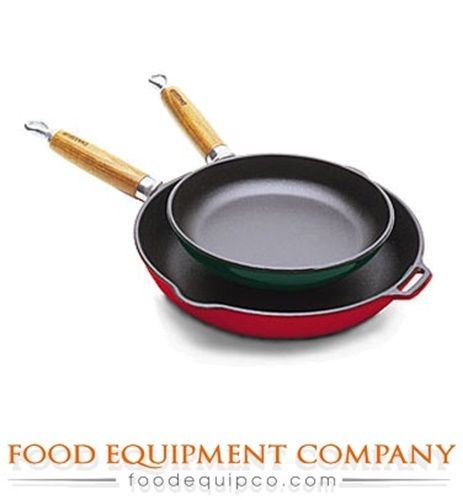 Paderno A1734020 Chasseur Fry Pan 7.875&#034; dia. cast-iron wooden handle yellow