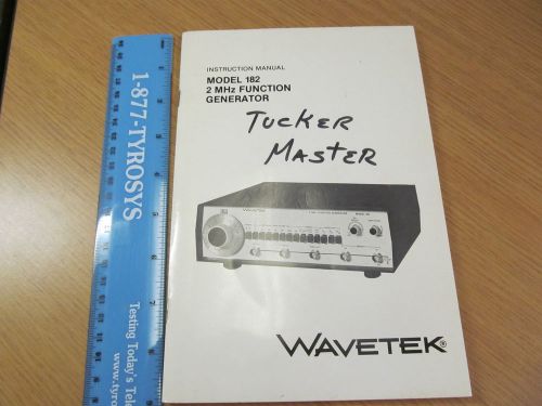 Wavetek 182 2 MHz Function Generator Instruction Manual w schematics c06/79