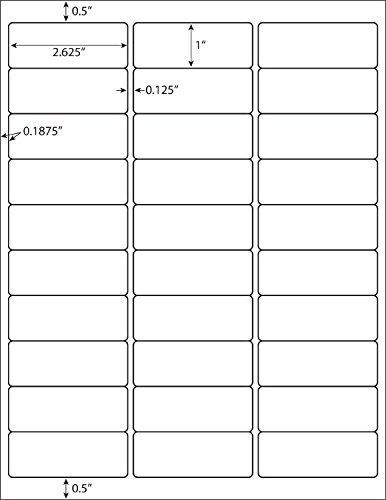 MFLABEL 100 Sheets 30-UP Easy to Peel Address Labels 1&#034;x2-5/8&#034; White Shipping