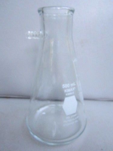New kimax kimble 27060 lab glass 500ml heavy wall filter flask w tubing side arm for sale