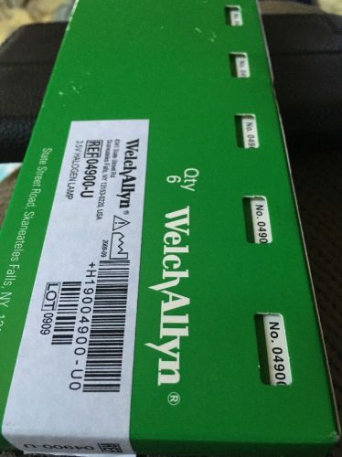 (6) 04900-U WELCH ALLYN 3.5V HALOGEN REPLACEMENT LAMP BULB OPHTHALMOSCOPE