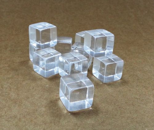 10 PACK Clear Acrylic Tumbled Cube 1&#034;