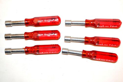 6 nos xcelite usa 1/4&#034; midget compact hex nutdriver #p-8 #2a113 $43 for sale